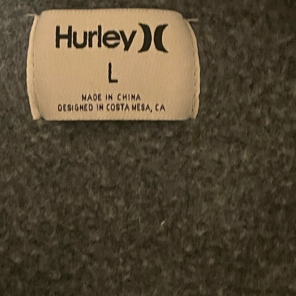 Hurley Hoodie Women Large Gray Lightweight Casual Drawstring Graphic Pockets - Picture 3 of 8